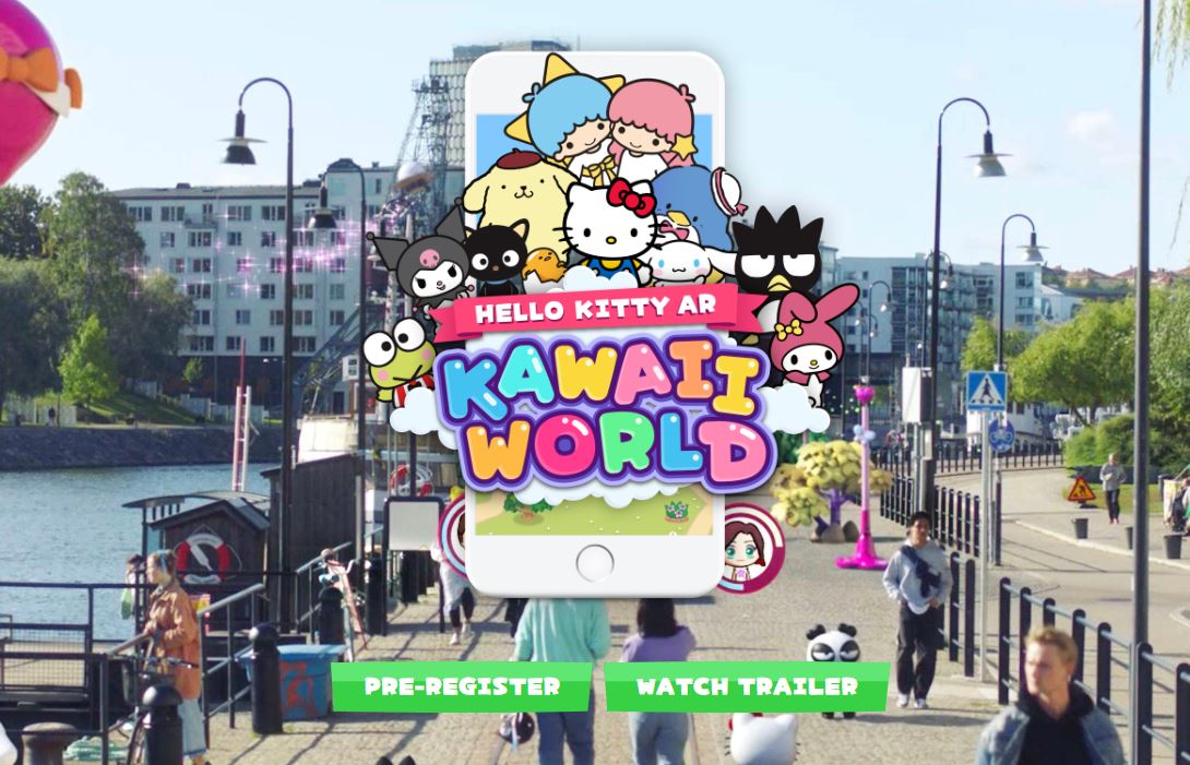 2020年夏にリリース予定のAR位置情報ゲーム「Hello Kitty AR: Kawaii World」ティザービジュアル