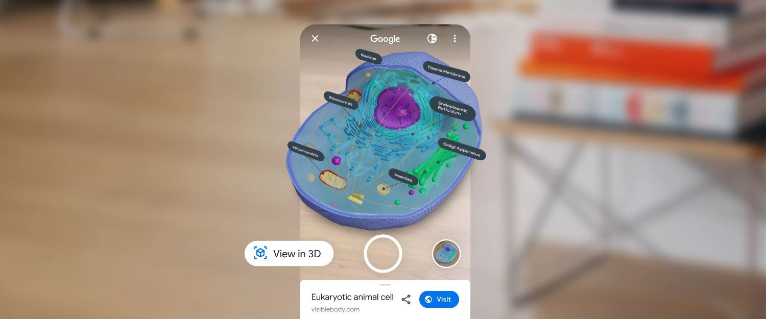 「Google AR」に追加された細胞のARオブジェクト