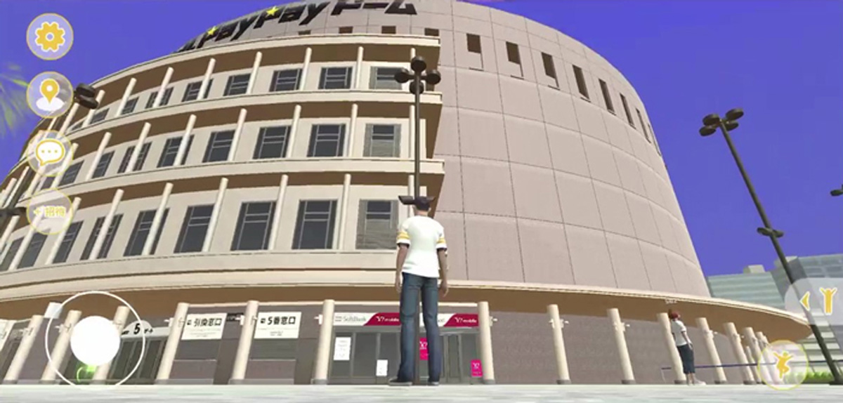 "AR/VRを活用してPayPayドームをメタバース化した「バーチャルPayPayドーム」のイメージ”