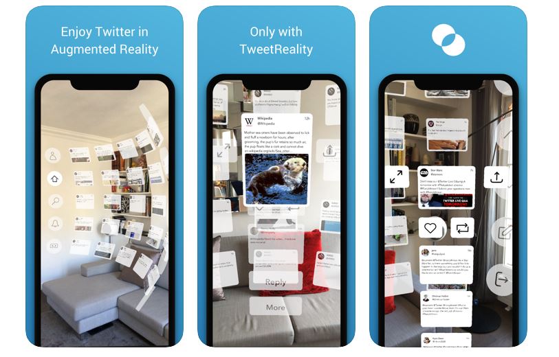 ARアプリ「TweetReality」配信中！近未来感あふれる演出でツイートが空中に登場