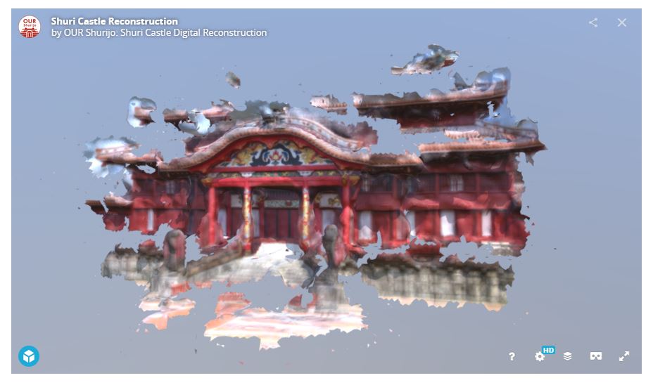「OUR Shurijo みんなの首里城デジタル復元プロジェクト」で復元中の首里城3Dモデル