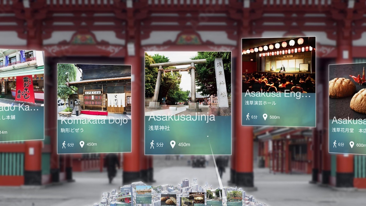 新型ARグラス「Nreal Air」で体験できる地域観光がテーマのデモ体験用ARアプリ利用イメージ