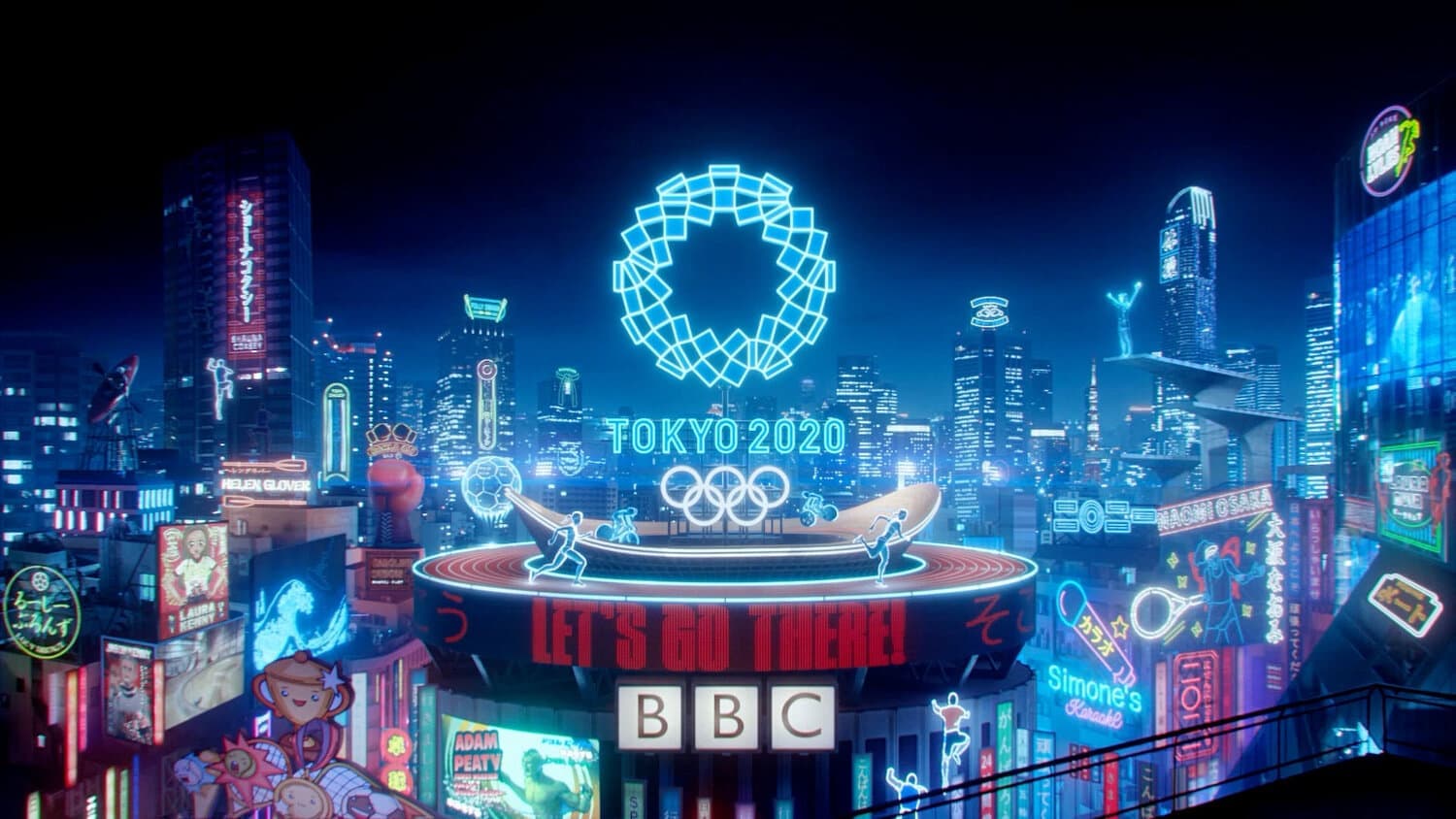 東京オリンピックのトレーラー映像「BBC -Lets Go There- BBC's 2020 Tokyo Olympics Commercial Film」(C)BBC, 2021